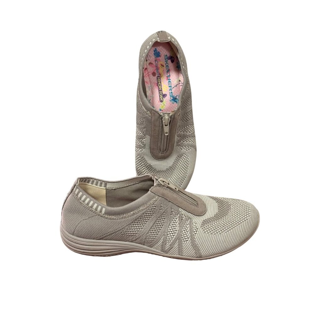 SKECHERS WOMENS CASUAL WALKING SNEAKERS SLIP ON MEMORY FOAM SIZE 8 COMFORT
